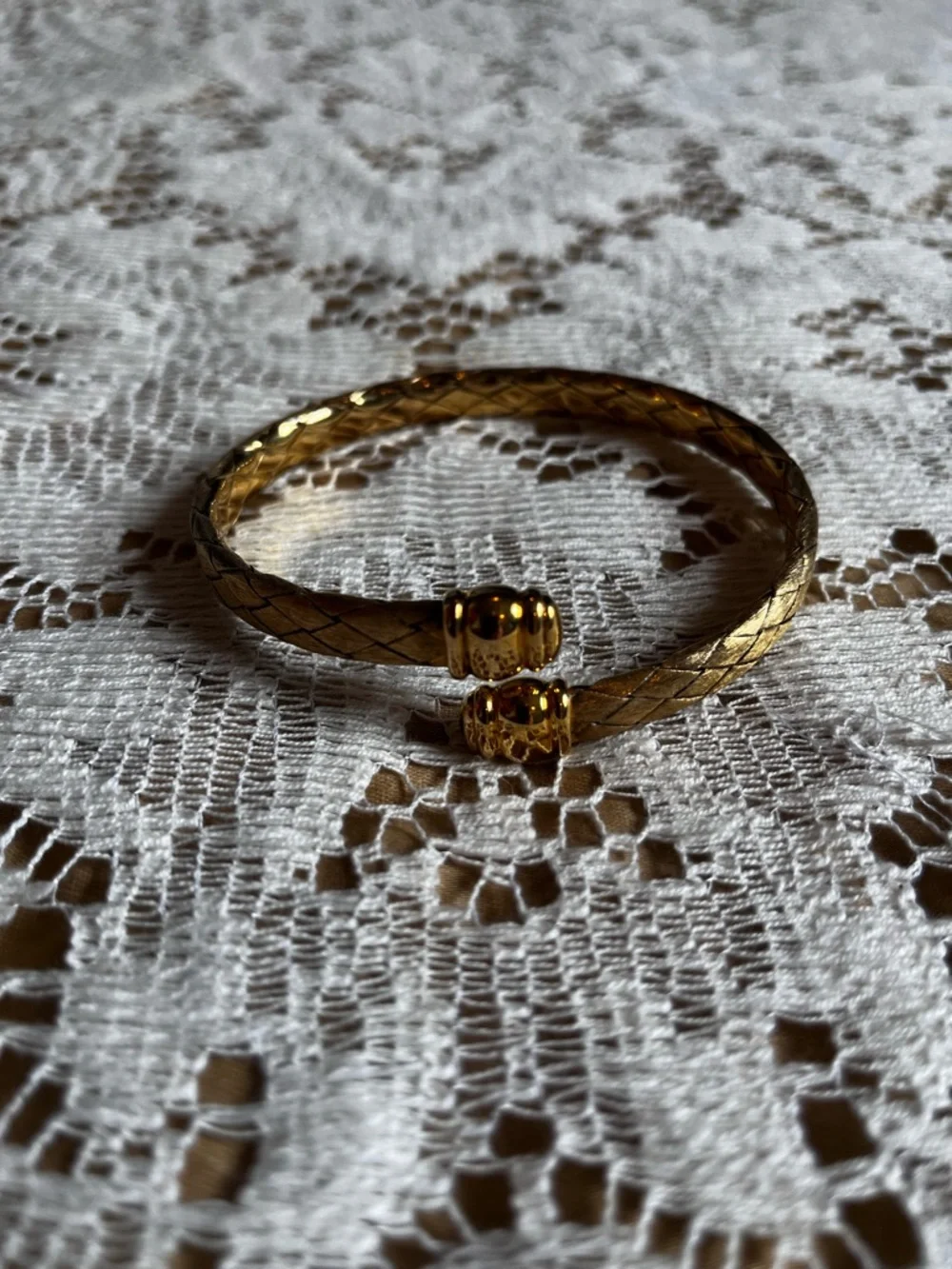 Italian Braided Bypass Bangle, Gold Over 925 Sterling Vermeil, 8" - Picture 1 of 3